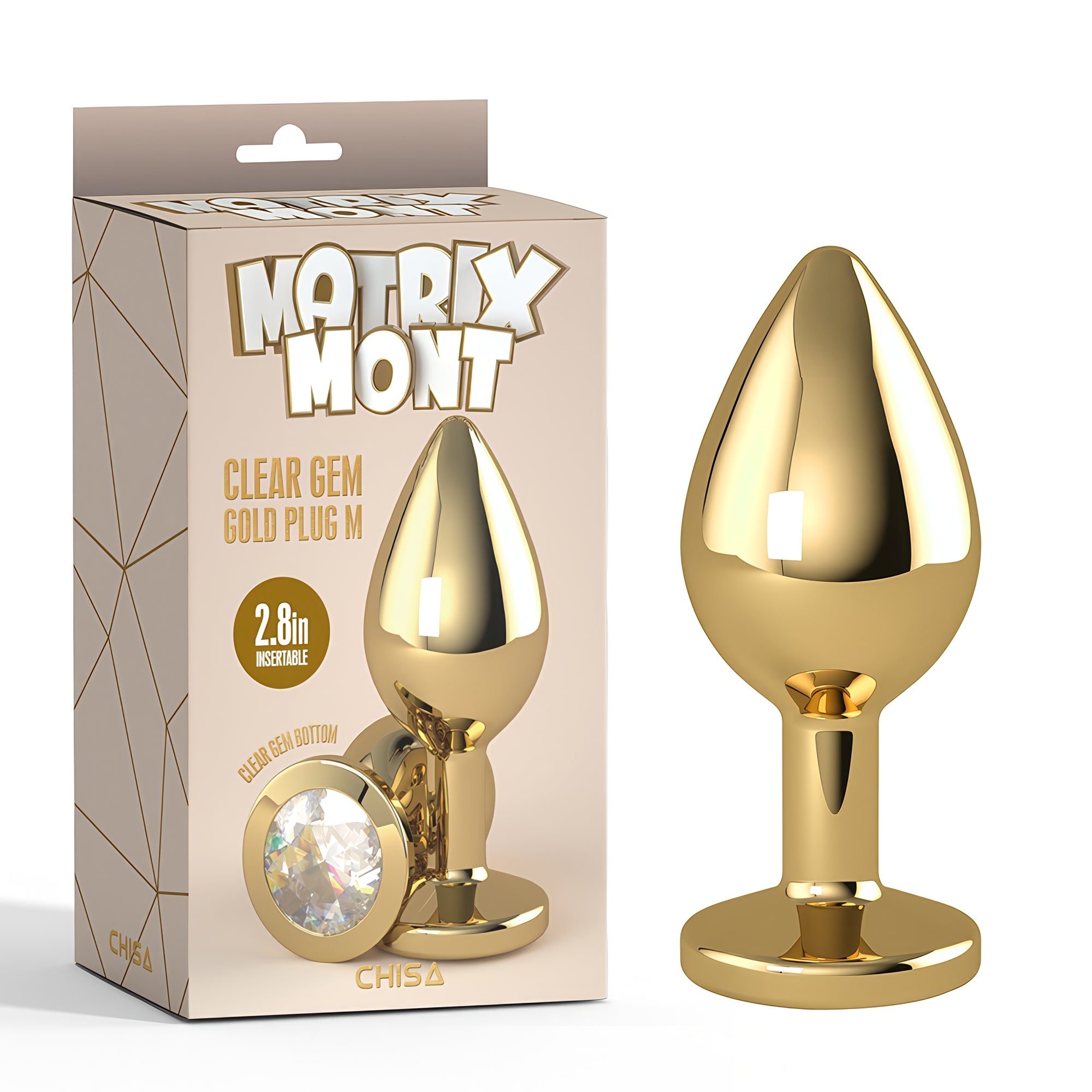 Clear Gem Gold Plug M Clear Gem Gold Plug M